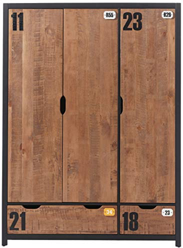 Vipack 'Autobett axkl1319 Alex Schrank 3 Türen Kiefer massiv Natur Meterware, X 55 X 200 cm