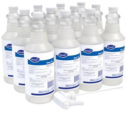 VIREX Diversey Tb 04743. Disinfectant Cleaner, Hospital Use Tuberculocidal, Virucide, Fungicide with Lemon Scent, Ready-to-Use Liquid, 32-Ounce