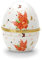 Silberkanne Porzellan-Ei roter Flieder H 12,0 cm D 10,0 cm Porzellan/vergoldet