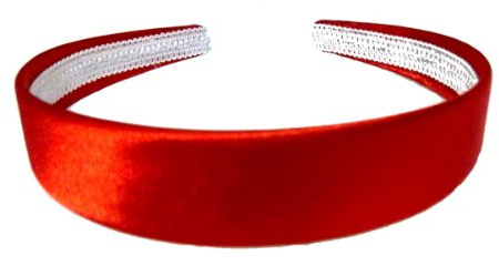 Mias Accessories - Brightly Coloured Plain 2.5cm Wide Satin Headband Alice Band - Red