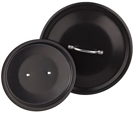 Pentole Agnelli Al Black Coperchio con Ponticello Tubolare, Nero, 20 cm