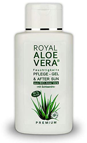 Royal Aloe Vera Premium Pflege Gel After Sun/Aftershave mit 92% Bio Aloe Vera + Schisandra