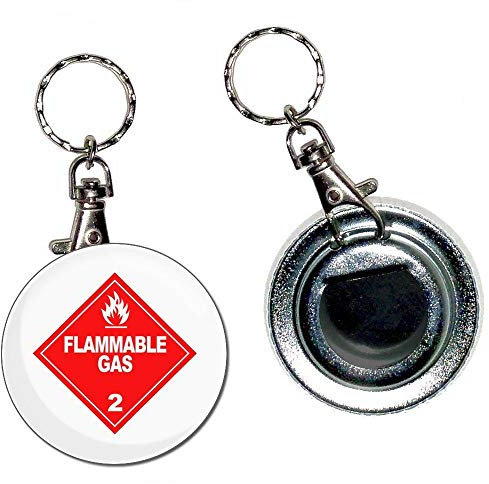 Flammable Gas - 55mm Button Badge Bottle Opener Key Ring