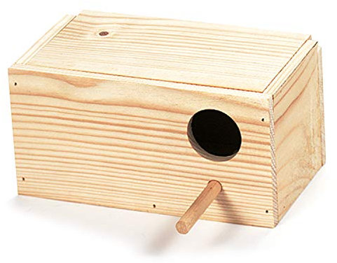 Arquivet Nido de Madera para pájaros - Casa para periquitos - Caja para pájaros - Nido para pájaros de jardín - Nido cría para Aves Natural - 20 x 11 x 10 cm