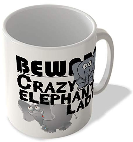McMug - Beware Crazy Elephant Lady - Mug, Ceramic, 11fl.oz.