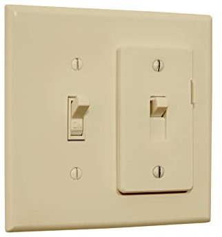 E-Lock Switch Guard Light Switch Cover, Twin Pack, Ivory