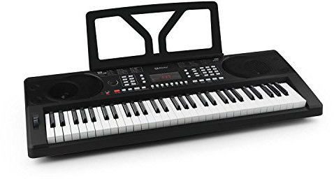 Schubert Etude 300 Home-Keyboard 61 Tasten Keyboard (anschlagdynamisch, 300 Stimmen, 300 Rhythmen, 50 Demos, abnehmbarer Notenhalter) schwarz
