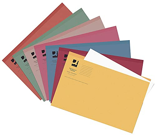 Q-Connect Square Cut Folder Lightweight 180gsm Foolscap Assorted (Pack of 100) KF01491