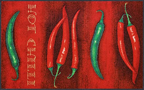 wash+dry Fußmatte, Hot Chilli 75x120 cm, innen und außen, waschbar