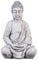 gartendekoparadies.de Buddha Statue, Steinfigur, H. 50 cm, 26 kg, Grau, frostsicher aus Steinguss für Außenbereich