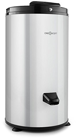 oneConcept WS-3500 - Wäscheschleuder, Camping-Schleuder, Wäschetrockner, max. 6 kg Wäsche, 2800 U/min, Edelstahl-Trommel, Sicherheitsverschluss, 2-3 Min. Trockenzeit, silber