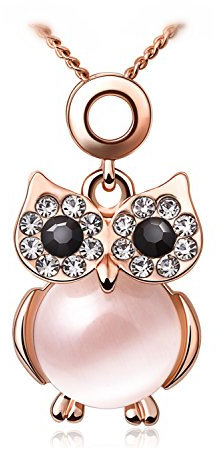 ATEIELLI Halskette Eule Anhänger Opal Rosegold Überzogen Geschenk Damen JWC18
