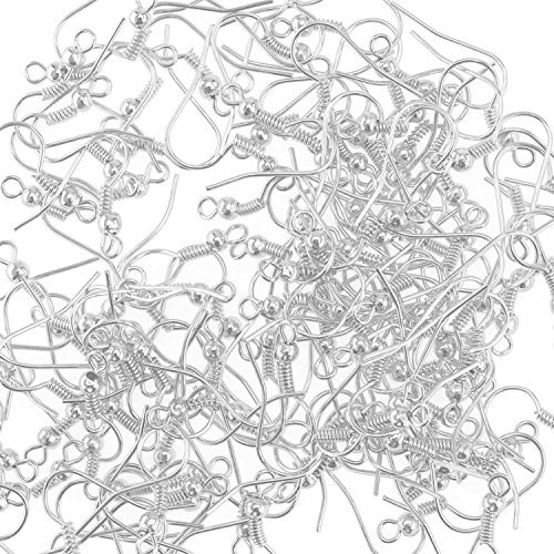 Earring Hooks - 200 pcs - 18 mm with Kare & Kind® Retail Packaging (Silver)