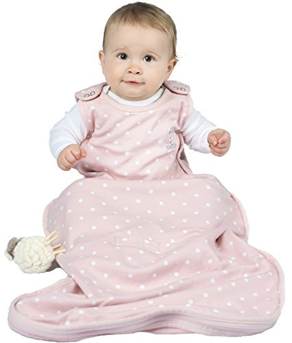 Woolino 4 Saison Schlafsack - Ultimativer Schlafsack aus Merinowolle - Zwei-Wege-Reißverschluss einstellbar Universal Größe (2-24 Monate), Rose