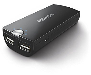 Philips DLP6200BK/10 Externer Akku schwarz 6000 mAh - Externer Akku (schwarz, universell, 6000 mAh, USB, 5 V, 2,1 A)