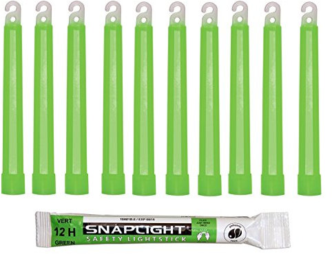 Cyalume SnapLight Knicklichter in Grün (500-er Pack) - 15 cm Glow Sticks mit Haken am Ende - ultra helle Light Sticks mit einer Leuchtdauer von 12 Stunden