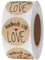 Hylabelest 3,8 cm „Handmade with Love“ (Handgemacht mit Liebe) -Aufkleber in schwarzer Schrift, insgesamt 500 Aufkleber pro Rolle 1 Roll
