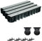 4m Entwässerungsrinne Terrassenrinne Stahlrost verzinkt komplett SET, System A15 148mm, inkl. Zubehör
