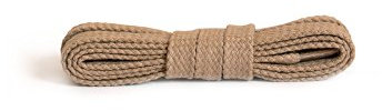 Kaps Lacci piatti, lacci in cotone 100% durevoli di alta qualità, realizzati in Europa, 1 paio, molti colori e lunghezze (120 cm - da 6 a 8 paia di occhielli / 10 - beige)