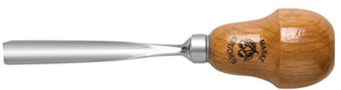 KIRSCHEN Werkzeuge 5606006 | Kerbschnitzbeitel mit Birnenheft Stich 6, gerade & flacher Höhlung - 6mm