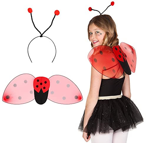 Boland 52853 - Kostüm Set Marienkäfer, Haarreif und Flügel, Kostüm Zubehör für Karneval oder Halloween, Faschingskostüme Kinder