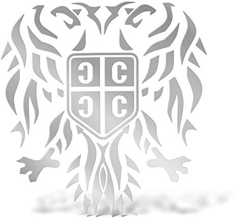 Erreinge Sticker Serbien Silver Eagle Schriftzug In PVC-Wandwand-Aufkleber für Helm Auto Moto Camper Laptop - 20 Cm