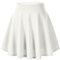 Damen Mädchen Basic Solid vielseitige dehnbaren informell Mini Skater Rock (S, Weiß)