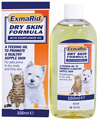 Exmarid Dry Skin Formula Supplement for Dogs with Starflower Oil - Moisture for Dry and Itchy Skin Relief, Promotes Healthy Skin (150ml)