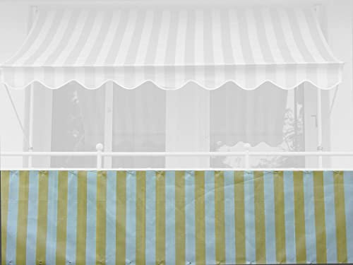 Angerer Brise-Vue pour Balcon Design Jaune-Blanc Hauteur 90 cm, 6 mètres