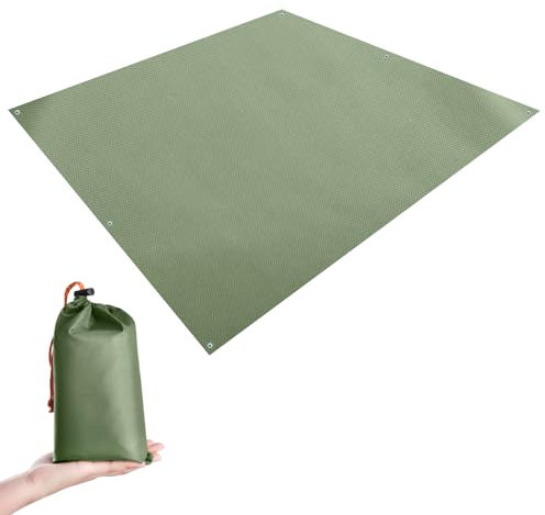 TRIWONDER wasserdichte Zeltplane 420D Camping Zelt Tarp Zeltunterlage mit Tragetasche für Hängematte, Regenschutz Sonnenschutz Zelt Camping Picknick (Grün)