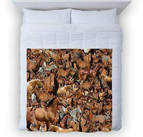 L&S PRINTS Weiche Fleece-Decke mit Pferdemotiv