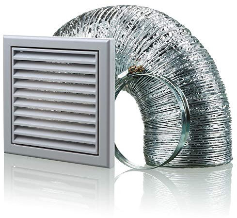 Blauberg UK BB-CHK-125-3-VSGR Cooker Hood Duct Vent Kit Fan Extract 125mm, 5 Grey, 125 mm, Set of 4 Pieces