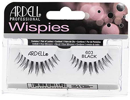 Ardell Natürliche falsche Wimpern Wispies Cluster 603 | Farbe Schwarz | inkl. Kleber | 1 Paar Wimpern