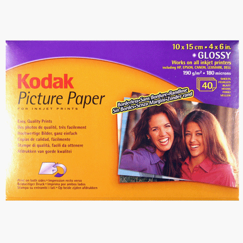 Kodak 8430555 040 Picture Paper 1UP High Glossy 10x15 Borderless – 190 g/m²