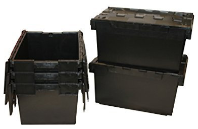 The Hill Company 5 New Lge Black Removal Storage Crate Box Container 80L