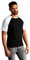 Raglan Baseball T-Shirt Herren, Schwarz-Weiß, L