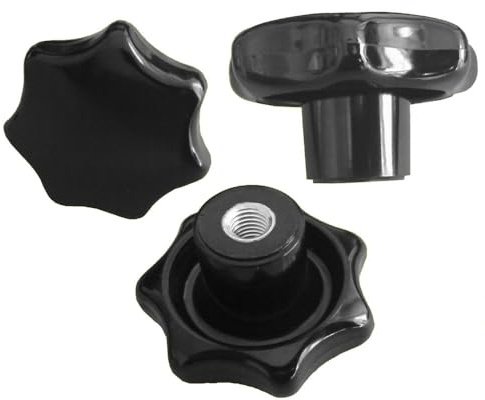 1 Stück - Sterngriffmutter Mutter M10 Ø 50 mm DIN6336 K - schwarz, Stahlgewinde