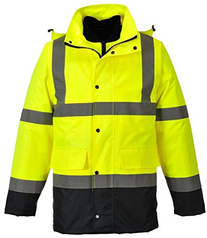 Portwest S471 Hi-Vis 4-in-1 Contrast Traffic Jacket Long Sleeve Waterproof | Yellow/Navy, X Large, EN ISO 20471 Class 3, EN 343 Class 3:1, UPF 40+, 300D Oxford, Internal Chest Pocket, Inner Ribbed Cuffs