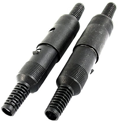 sourcing map 2Pair Black Plastic DIN 6-Pin Female Male Socket Audio Video Connector
