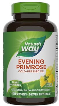 Nature's Way Evening Primrose Oil, Cold Pressed, 120 mg GLA per Serving(1), 120 Softgels (Packaging May Vary)