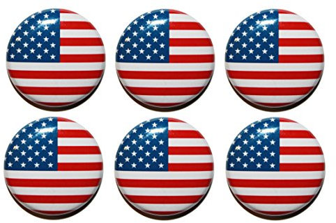 US American Flag Fridge Magnets Clean or Vintage (25mm) - Made in UK - by Button Zombie (6, Clean)