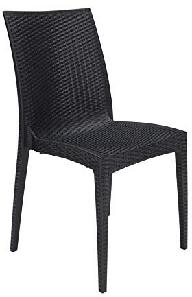 GRAND SOLEIL, Boheme Greenpol, sedia impilabile, in polimeri riciclati, dimensioni 53,5 x 49 x 89 cm (p x l x h), colore grigio antracite