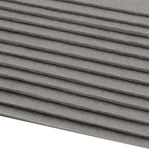 Schnoschi 12 Filzplatten Bastelfilz Filz hellgrau 2-3 mm dick DIN A4 20x30 cm