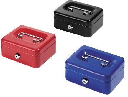 Herlitz 5014105 Geldkassette Metall medium 15,5cm mit Schloß (Farben sortiert)