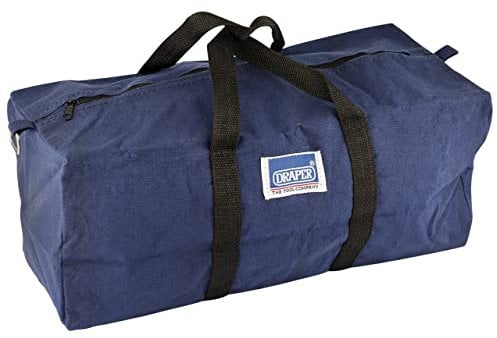 Draper 460mm Heavy Duty Canvas Tool Bag | Tools Storage Organiser | Open Tools Kit | Polythene | Buckle Straps | Covered Rope Handles | 72972