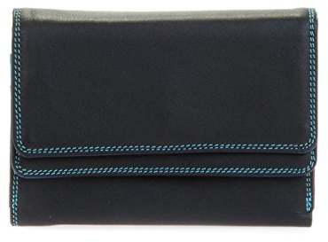 mywalit - Leder Damen Geldbörse - Double Flap Purse - 250-4 - Black pace
