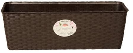 Stefanplast 2076012 Natural Jardinière avec Système d'Auto-Arrosage Moka 30 x 13 x 11 cm