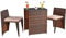 Melko Gartenmöbel 3er Set Gartengarnitur Rattan Barset Garten Sitzgarnitur platzsparend Balkonset Sitzgruppe