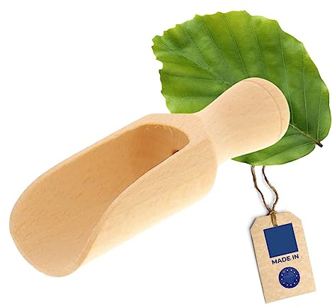 HOFMEISTER® Dosier-Schaufel aus Holz, 10,5 cm, Mess-Löffel für Gewürze, Tee, Kaffee & Getreide, sicheres Dosieren, Abwiegen, Befüllen in Vorratsbehältern, Teedosen & Einmachgläsern