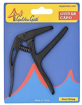 Golden Gate GC-50BK Kapodaster für Akustikgitarre, Schwarz